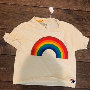 rainbow boyfriend tee, vintage white